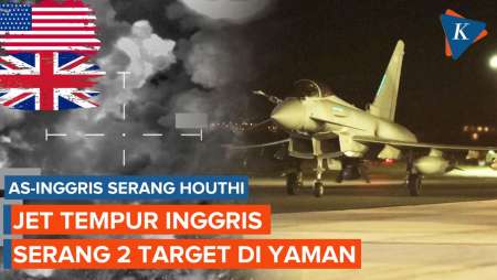 Detik-detik Serangan Jet Tempur Inggris Kenai 2 Target Houthi di Yaman