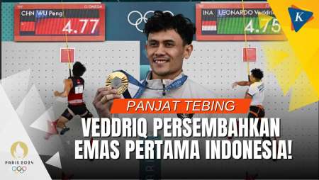 Veddriq Leonardo Raih Emas Pertama Panjat Tebing untuk Indonesia pada Olimpiade Paris 2024