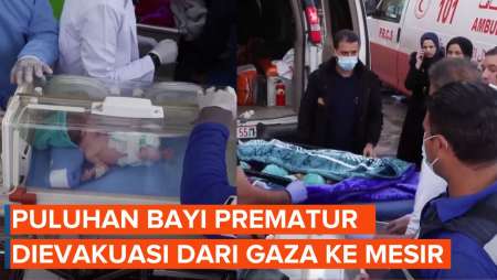 Momen Evakuasi 28 Bayi Prematur dari Gaza ke Mesir