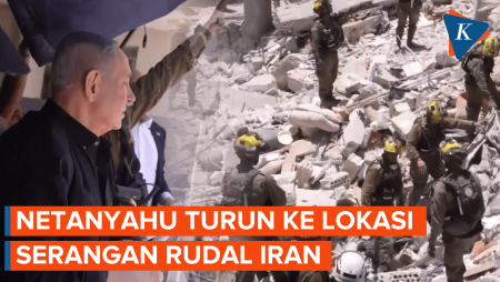 Netanyahu Turun ke Lokasi yang Hancur, Membayangkan Serangan Rudal-rudal Iran