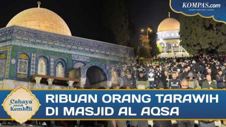 Suasana Shalat Tarawih Pertama di Masjid Al Aqsa Palestina Jelang Ramadhan 2026