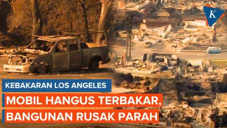 Penampakan Mobil dan Rumah Hangus karena Kebakaran Los Angeles