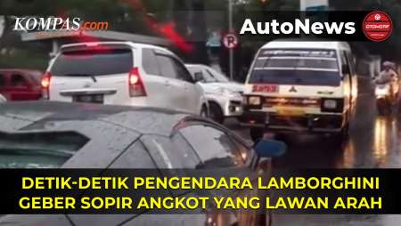 Momen Pengemudi Lamborghini Geber Angkot yang Lawan Arah