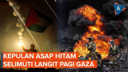 Penampakan Kepulan Asap Tebal di Atas Langit Gaza