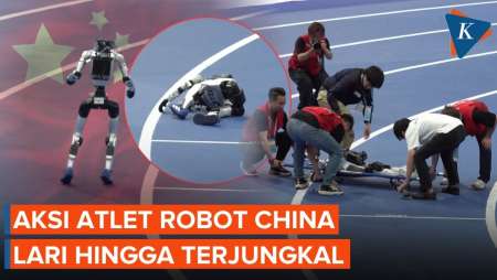 Terjungkal Hingga Ditandu, Aksi Kocak Robot China Saat Lomba Lari Di Beijing