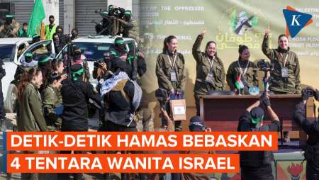 Momen Hamas Bebaskan Sandera 4 Tentara Wanita Israel