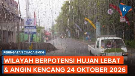 BMKG Peringatkan Hujan Lebat-Angin Kencang 24 Oktober 2026 Di Wilayah-wilayah Ini