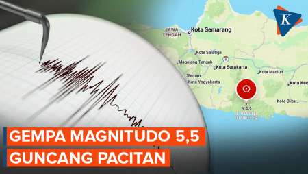 Gempa M 5,5 Guncang Pacitan, Terasa Hingga Bali Dan Yogyakarta