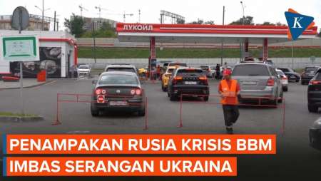 Rusia Krisis BBM Imbas Serangan Ukraina, Antrean Di SPBU Mengular