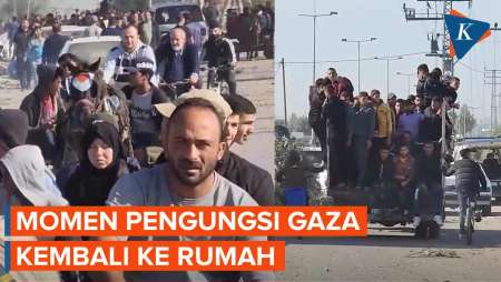 Para Pengungsi Gaza Kembali ke Rumah saat Gencatan Senjata