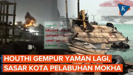 Houthi Gempur Kota Pelabuhan Mokha Di Yaman, Api Dan Asap Membubung Ke Langit