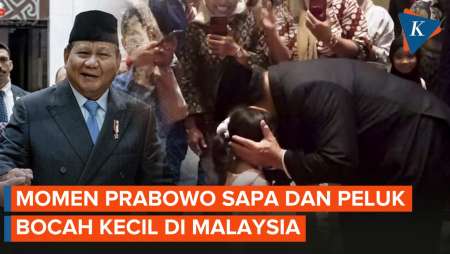 Potret Kehangatan Prabowo Sapa Gadis Cilik di Hadapannya saat Tiba di Malaysia
