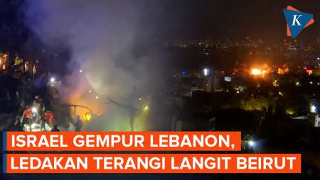 Israel Kembali Bombardir Lebanon, Ledakan Terangi Langit Malam Beirut