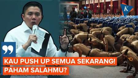 Momen Seskab Teddy Hukum Taruna Akmil Push Up, Ribuan Peserta Kompak Ikuti Instruksi