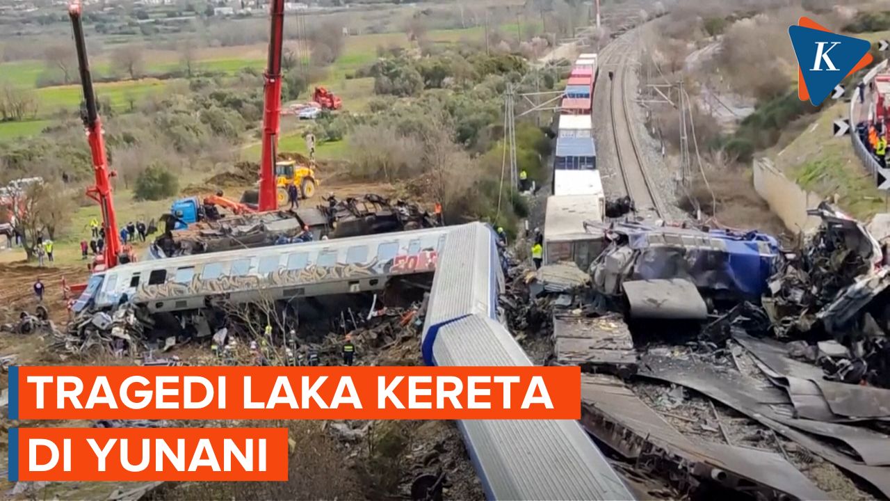 Kereta Tabrakan di Yunani, 26 Orang Tewas hingga Gerbong Terbakar
