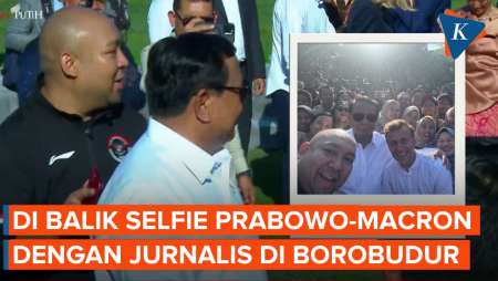 Kala Didit Selfie Bareng Prabowo dan Macron di Borobudur