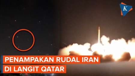 Penampakan Rudal-rudal Iran di Langit Qatar Saat Serang Pangkalan Militer AS