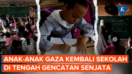 Momen Anak-anak Gaza Kembali Ke Sekolah Di Tengah Gencatan Senjata