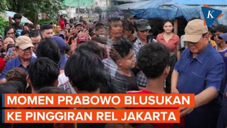 Blusukan Ke Pinggir Rel, Prabowo: Mau Dibangunkan Rumah?