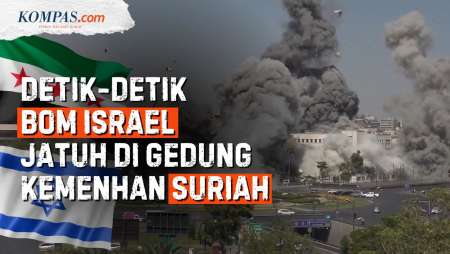 Detik-detik Bom Israel Jatuh dan Ledakkan Gedung Pertahanan Suriah