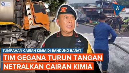 Tim Gegana Turun Tangan Netralkan Tumpahan Cairan Kimia di Bandung Barat