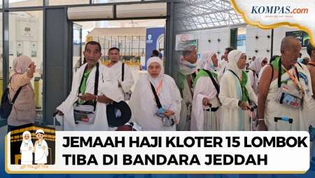 Suasana Kedatangan Jemaah Haji Kloter 15 Lombok Di Bandara Jeddah