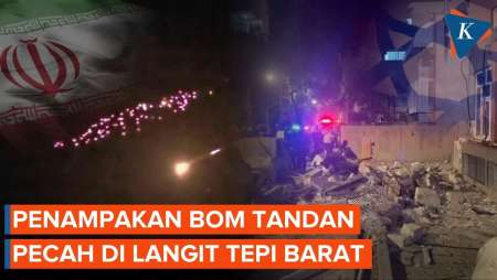 Detik-detik Bom Tandan Pecah Di Langit Tepi Barat, Rudal Iran Hantam Israel Tengah