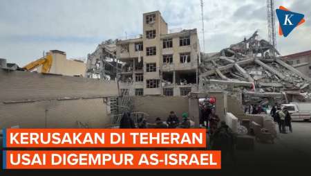 Penampakan Bangunan Di Teheran Rusak Dibom AS-Israel, Warga: Tidak Ada Militer Di Sini