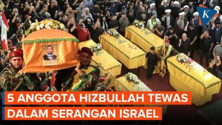 Israel Serang Lebanon, 5 Anggota Hizbullah Tewas, Ratusan Warga Hadiri Pemakaman