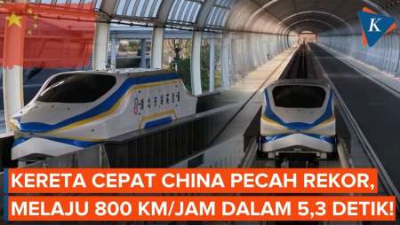 Kereta Cepat China Pecah Rekor, Melesat 800 Km per Jam dalam 5,3 Detik!
