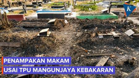 Penampakan 60 Makam Setelah Kebakaran Di TPU Mangunjaya