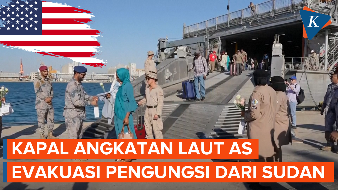 Kapal Angkatan Laut AS Evakuasi Ratusan Pengungsi dari Sudan