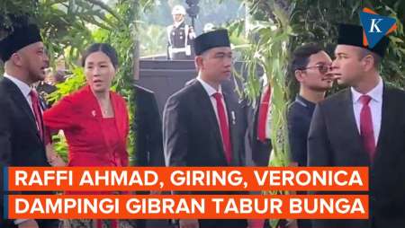 Momen Gibran Tabur Bunga di Makam Pahlawan, Didampingi Raffi Ahmad, Giring, Veronica Tan