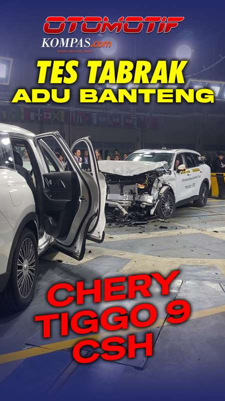 Crash Test Adu Banteng Chery Tiggo 9 di Wuhu, China