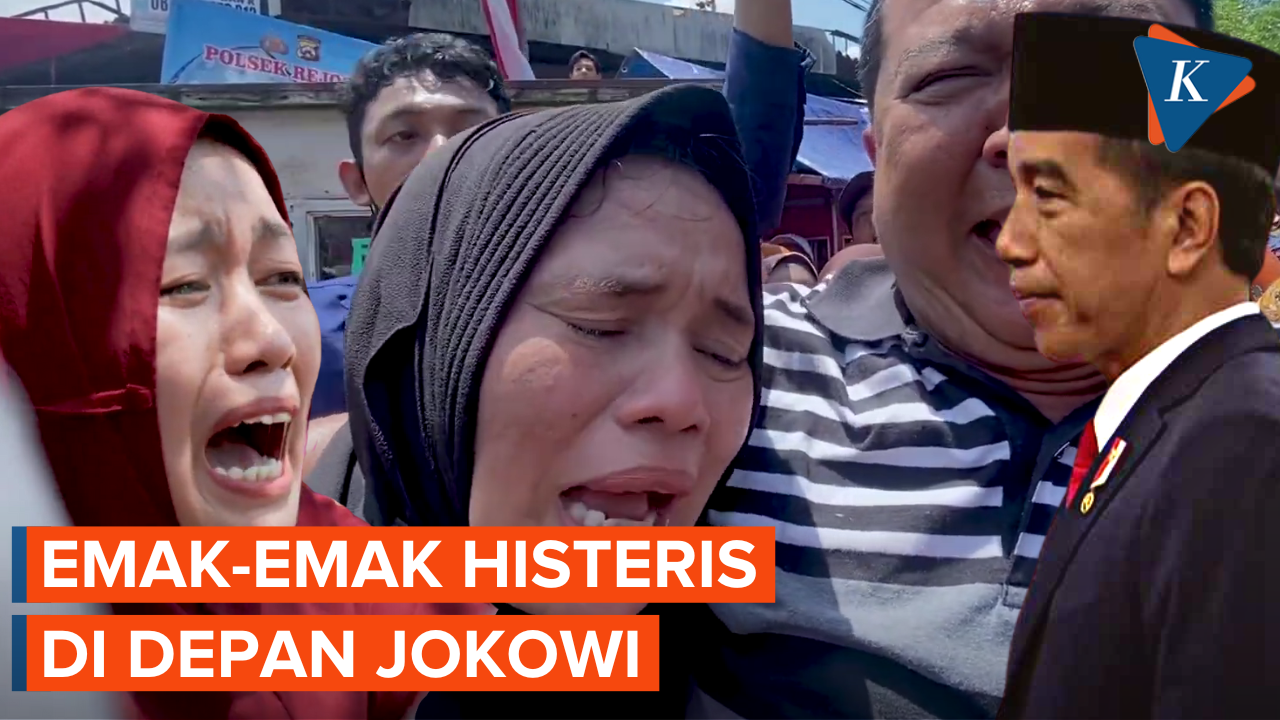 Emak-emak Asal Nganjuk Histeris di Depan Jokowi