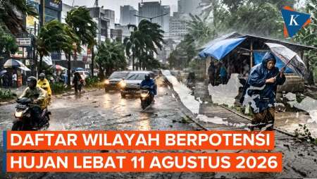 BMKG Peringatkan Potensi Hujan 11 Agustus 2026, Ini Daftar Wilayahnya