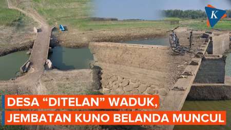 Terendam Puluhan Tahun, Jembatan Kuno Peninggalan Belanda Muncul Di Waduk Gajah Mungkur
