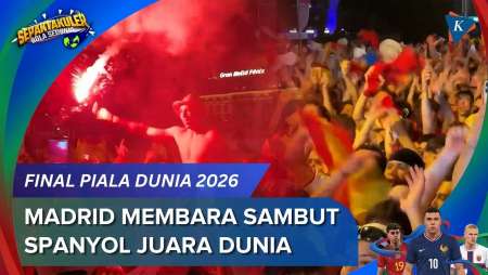 Momen Kota Madrid Merah "Membara" Rayakan Timnas Spanyol Juara Piala Dunia 2026