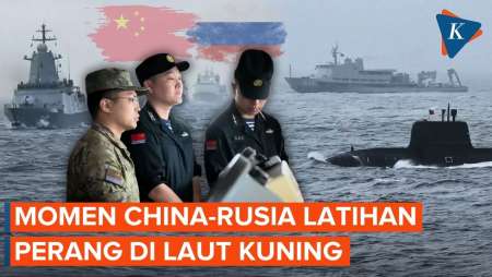 China-Rusia Unjuk Kekuatan! Armada Perang Gelar Latihan Tembak Di Laut Kuning