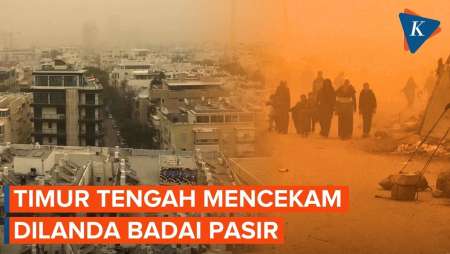 Mencekam! Timur Tengah Dihantam Badai Pasir Ekstrem, Langit Gaza Jadi Oranye