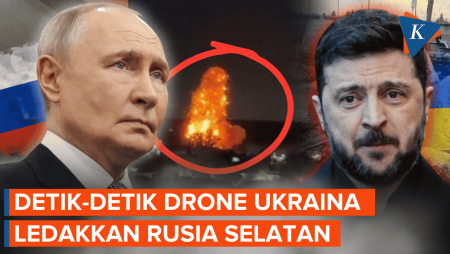 Drone Ukraina Hantam Rusia Dan Picu Bola Api Besar, 5 Orang Tewas!