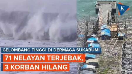 71 Nelayan Terjebak Gelombang Tinggi di Dermaga Sukabumi, 3 Korban Hilang