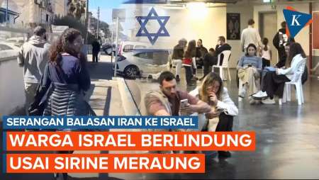 Warga Israel Sembunyi Dari Serangan Balasan Iran