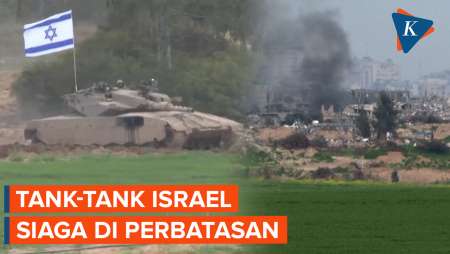 Momen Tank-tank Israel Patroli di Perbatasan Gaza