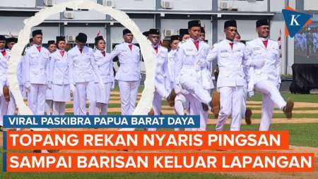 Detik-detik Paskibra Papua Barat Daya Topang Rekan Nyaris Pingsan Agar Tidak Jatuh