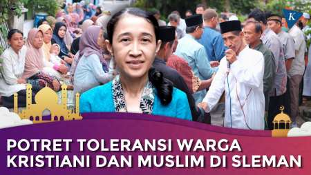 Momen Toleransi Warga Kristiani Jamu Umat Muslim Usai Shalat Id di Sleman