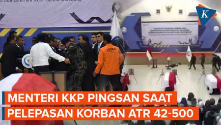 Detik-detik Menteri KKP Sakti Wahyu Pingsan Saat Upacara Pelepasan Korban ATR 42-500