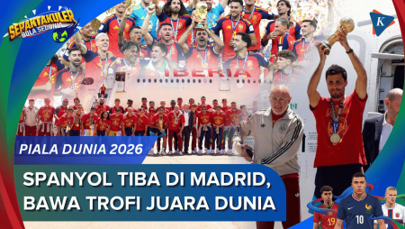 Momen Timnas Spanyol Mendarat di Madrid, Rodri Pamer Trofi Juara Dunia