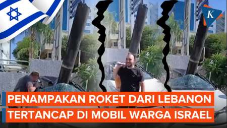 Penampakan Roket dari Lebanon Menancap di Mobil Warga Israel Usai Gagal Meledak