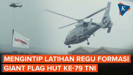 Melihat dari Dekat Latihan Regu Formasi Giant Flag yang Bakal Beraksi Saat HUT Ke-79 TNI